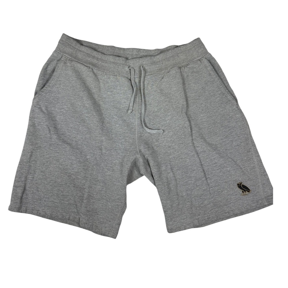 October's Very Own Shorts Medium Grey OVO Embroidered Owl‎ Cotton Sweat Shorts